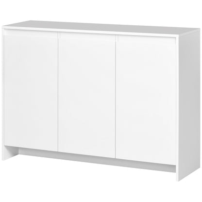 Modern Kitchen Sideboard Sideboard with 3 Doors Adjustable Shelves and Soft Close TV Stand 120x35x85 cm White
