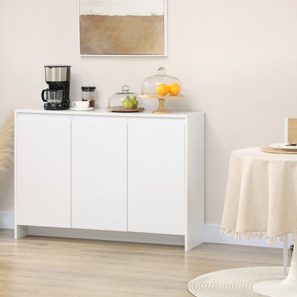 Modern Kitchen Sideboard Sideboard with 3 Doors Adjustable Shelves and Soft Close TV Stand 120x35x85 cm White