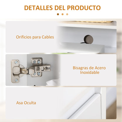 Modern Kitchen Sideboard Sideboard with 3 Doors Adjustable Shelves and Soft Close TV Stand 120x35x85 cm White