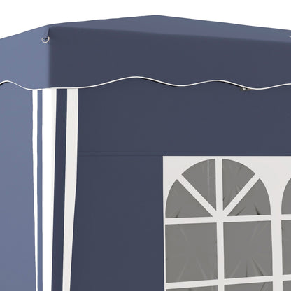Pop-Up Gazebo approx. 3 x 3 m, Pavilion with Sidewalls, Windows, Canopy, Garden Gazebo with UV Protection, Party Tent with Carrying Bag, for Patio, Balcony, Blue