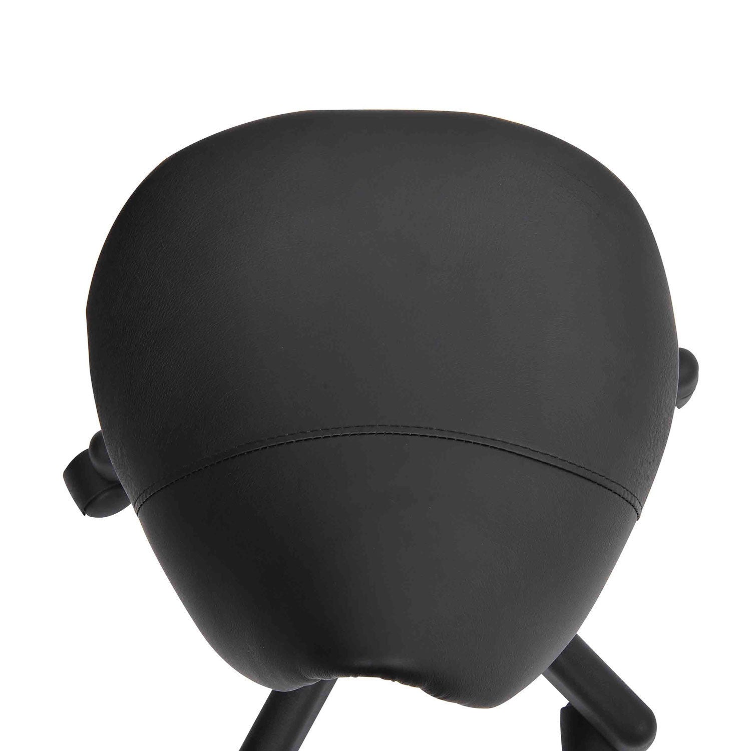 Rolling Stool Height Adjustable Swivel Stool Work Stool with Wheels Rotating Salon Chair Seat Stool Salon Stool Faux Leather Black 35 x 38 x 43-55H cm