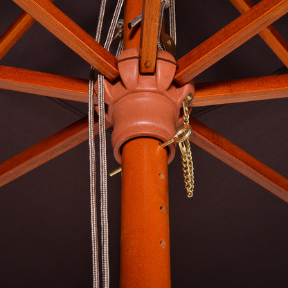 Garden Umbrella 3x3x3 m Bamboo Garden Parasol with Double Roof Pulley System Waterproof for Terrace Balcony Outdoor Brown
