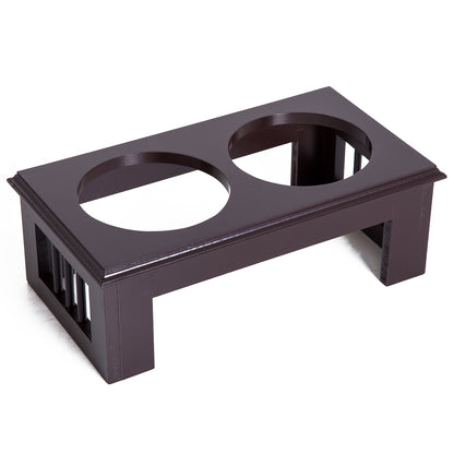 Elevated Dog Bowl Feeding Station with 2 Bowls Water Bowl 2 x 900ml Stainless Steel Bowls Feeding Bowl Feeding Station for Small Dogs Cats Espresso