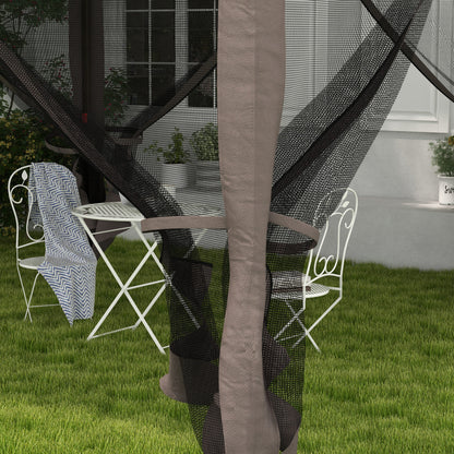 Foldable Gazebo Pavilion Garden Tent with Side Walls Pop-up Tent Garden Gazebo with Carrying Bag Light Gray 3.25 x 3.25 x 2.7 m