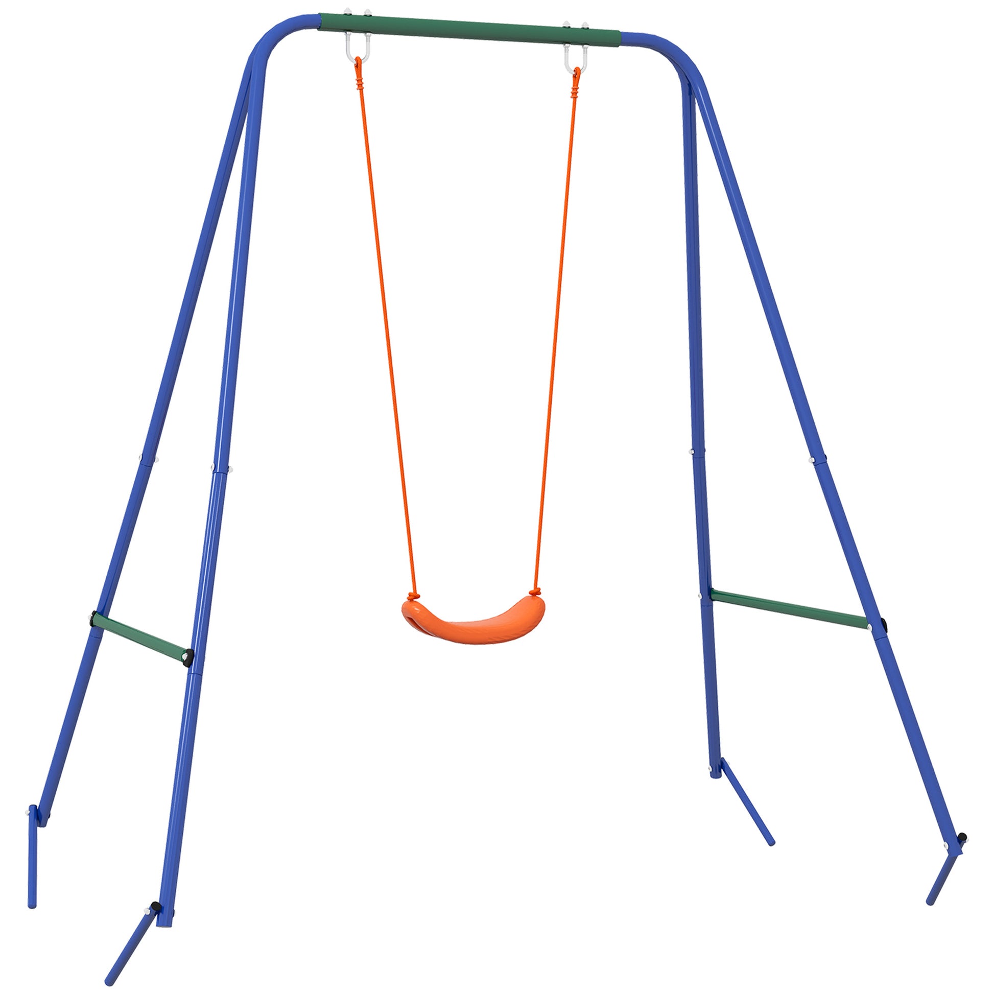 2-in-1 Children's Swing for Kids and Babies with 1 Children's Seat, 1 Baby Seat, and Safety Belt for Outdoor and Indoor Use Orange