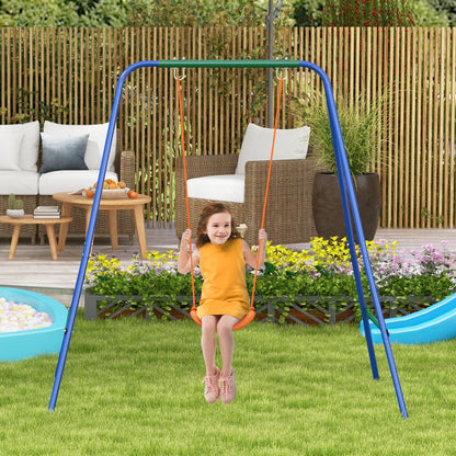 2-in-1 Children's Swing for Kids and Babies with 1 Children's Seat, 1 Baby Seat, and Safety Belt for Outdoor and Indoor Use Orange