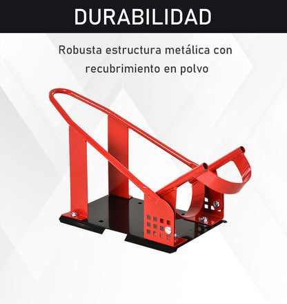 Universal Motorcycle Stand with Adjustable Length Rubber Caps Metal Structure Load 450 kg for Maintenance Works Red