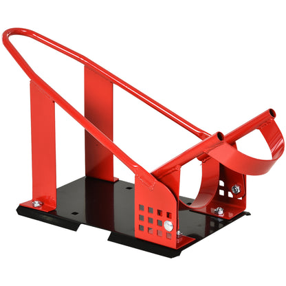 Universal Motorcycle Stand with Adjustable Length Rubber Caps Metal Structure Load 450 kg for Maintenance Works Red