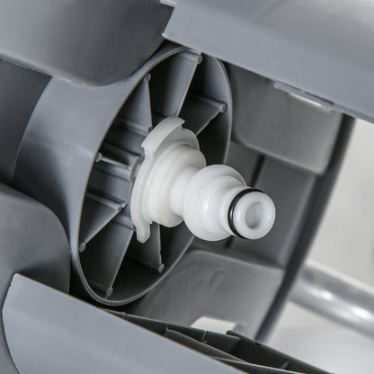 Hose Reel with Rewind Handle, Wall-Mounted or Freestanding Garden Hose Reel, 40m x 15mm Hose Storage Capacity