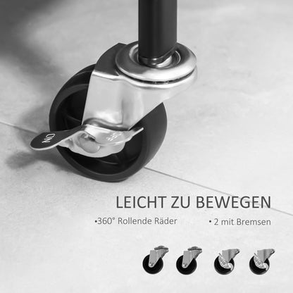 Clothes Rack on Wheels, Coat Stand with Clothes Rail, Shoe Rack, Freestanding Wardrobe made of Steel, for Living Room, Bedroom, up to 16 kg load capacity, Black