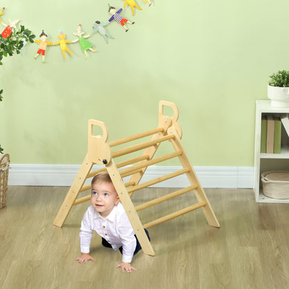 Folding Wooden Climbing Triangle for Kids 18-48 Months to Cultivate Balance and Coordination Skills 82x66 cm Natural