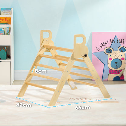 Folding Wooden Climbing Triangle for Kids 18-48 Months to Cultivate Balance and Coordination Skills 82x66 cm Natural