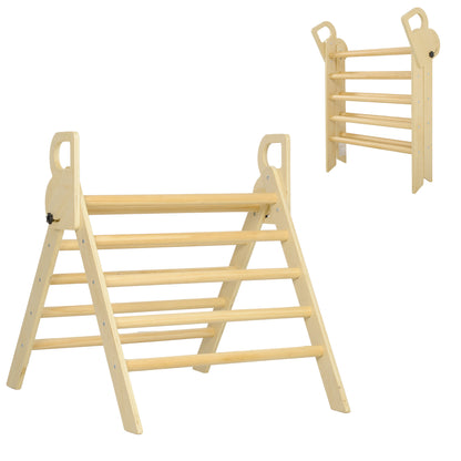 Folding Wooden Climbing Triangle for Kids 18-48 Months to Cultivate Balance and Coordination Skills 82x66 cm Natural