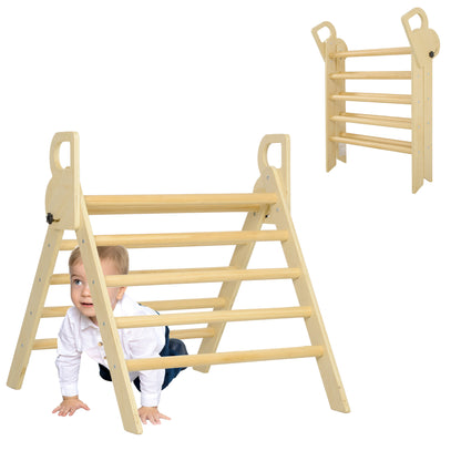 Folding Wooden Climbing Triangle for Kids 18-48 Months to Cultivate Balance and Coordination Skills 82x66 cm Natural