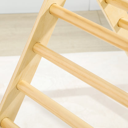 Folding Wooden Climbing Triangle for Kids 18-48 Months to Cultivate Balance and Coordination Skills 82x66 cm Natural