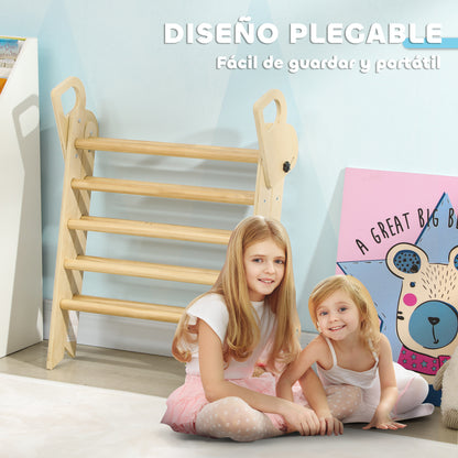 Folding Wooden Climbing Triangle for Kids 18-48 Months to Cultivate Balance and Coordination Skills 82x66 cm Natural