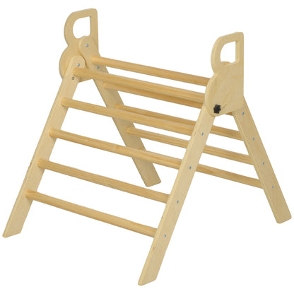 Folding Wooden Climbing Triangle for Kids 18-48 Months to Cultivate Balance and Coordination Skills 82x66 cm Natural