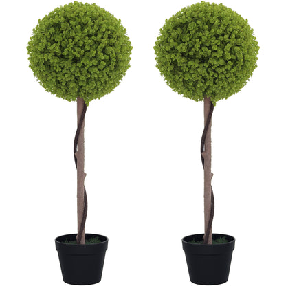 2-Piece Artificial Eucalyptus Set, 90 cm Houseplant, Artificial Plant in Pot, Large Decorative Plants for Home, Office, Hallway, Garden, Green