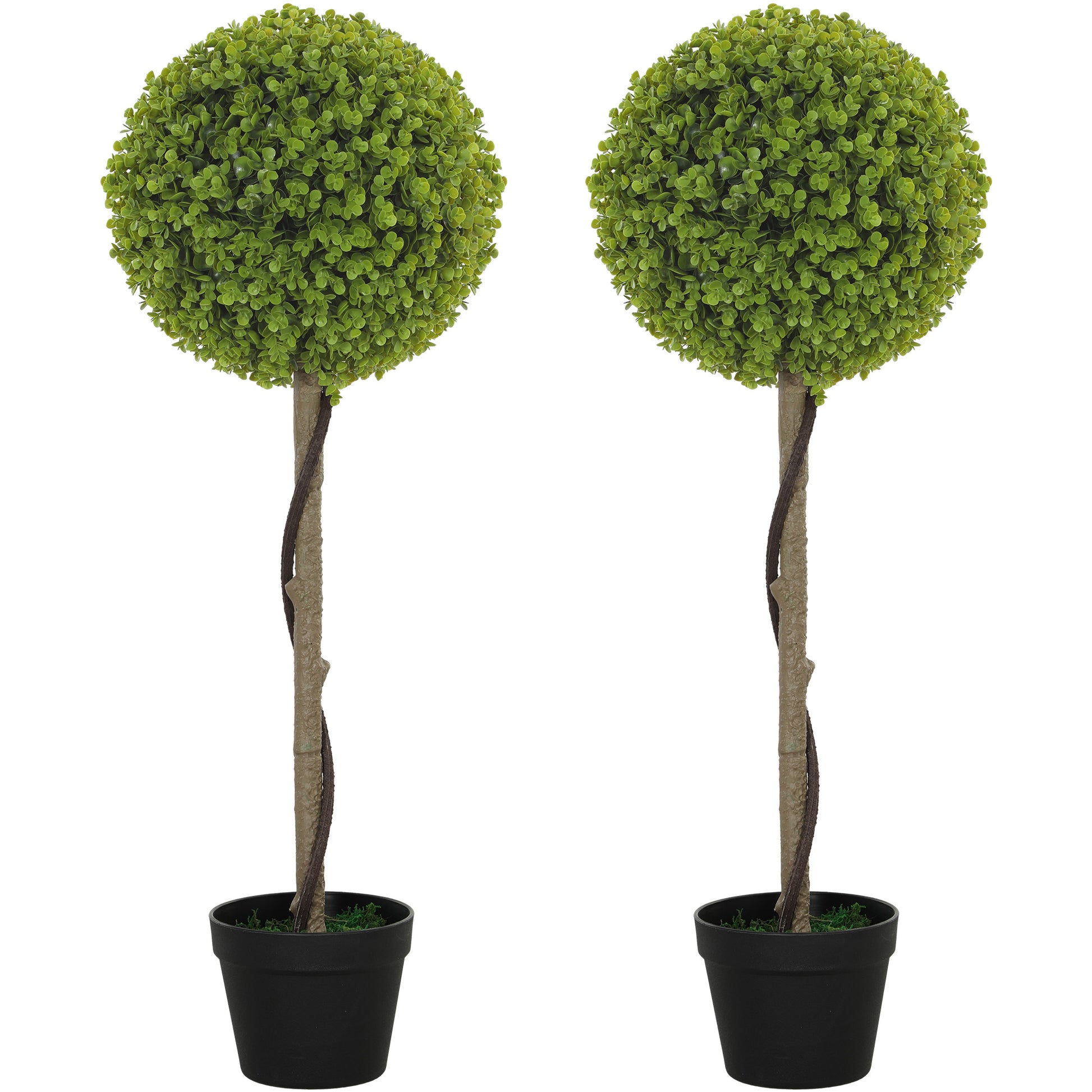 2-Piece Artificial Eucalyptus Set, 90 cm Houseplant, Artificial Plant in Pot, Large Decorative Plants for Home, Office, Hallway, Garden, Green