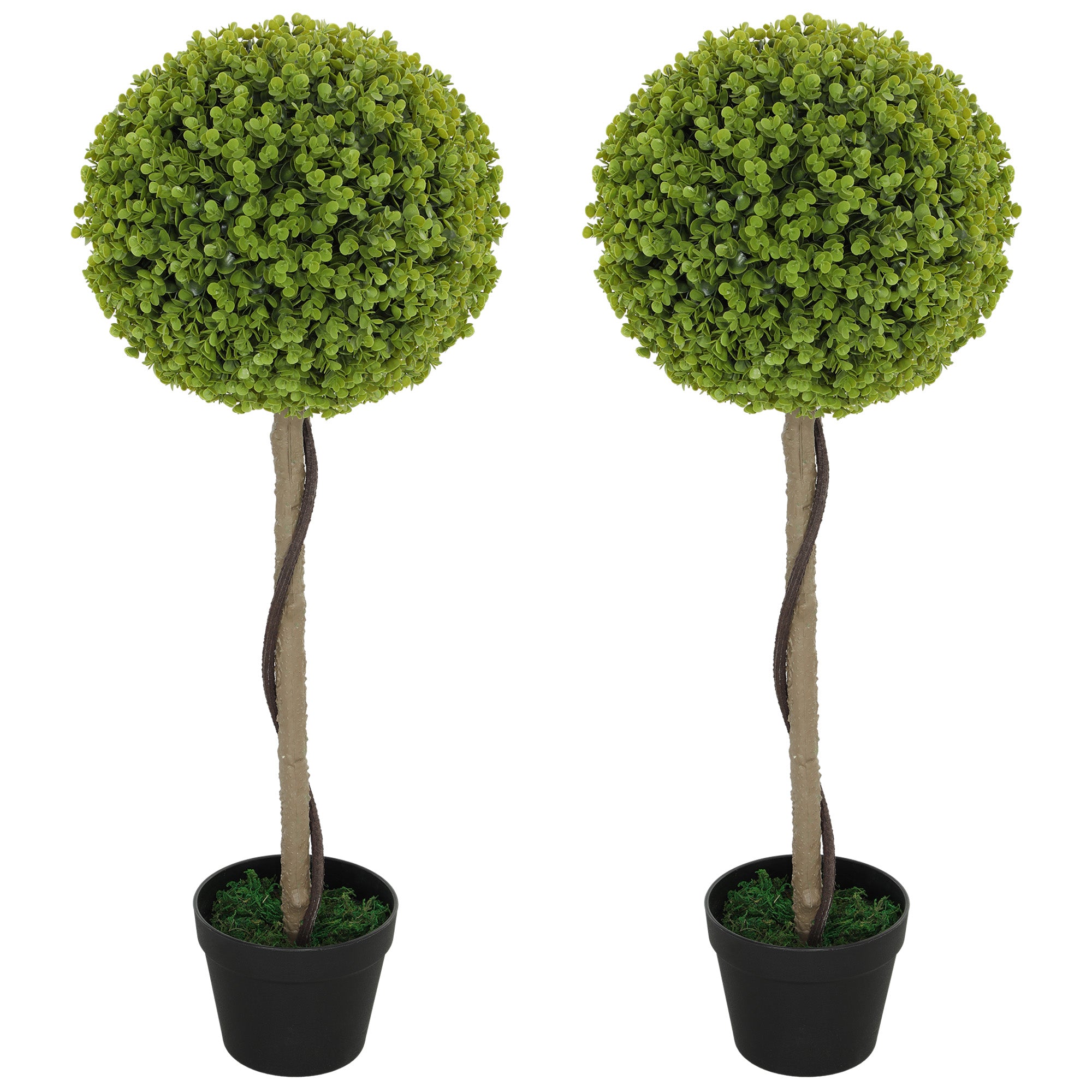 2-Piece Artificial Eucalyptus Set, 90 cm Houseplant, Artificial Plant in Pot, Large Decorative Plants for Home, Office, Hallway, Garden, Green