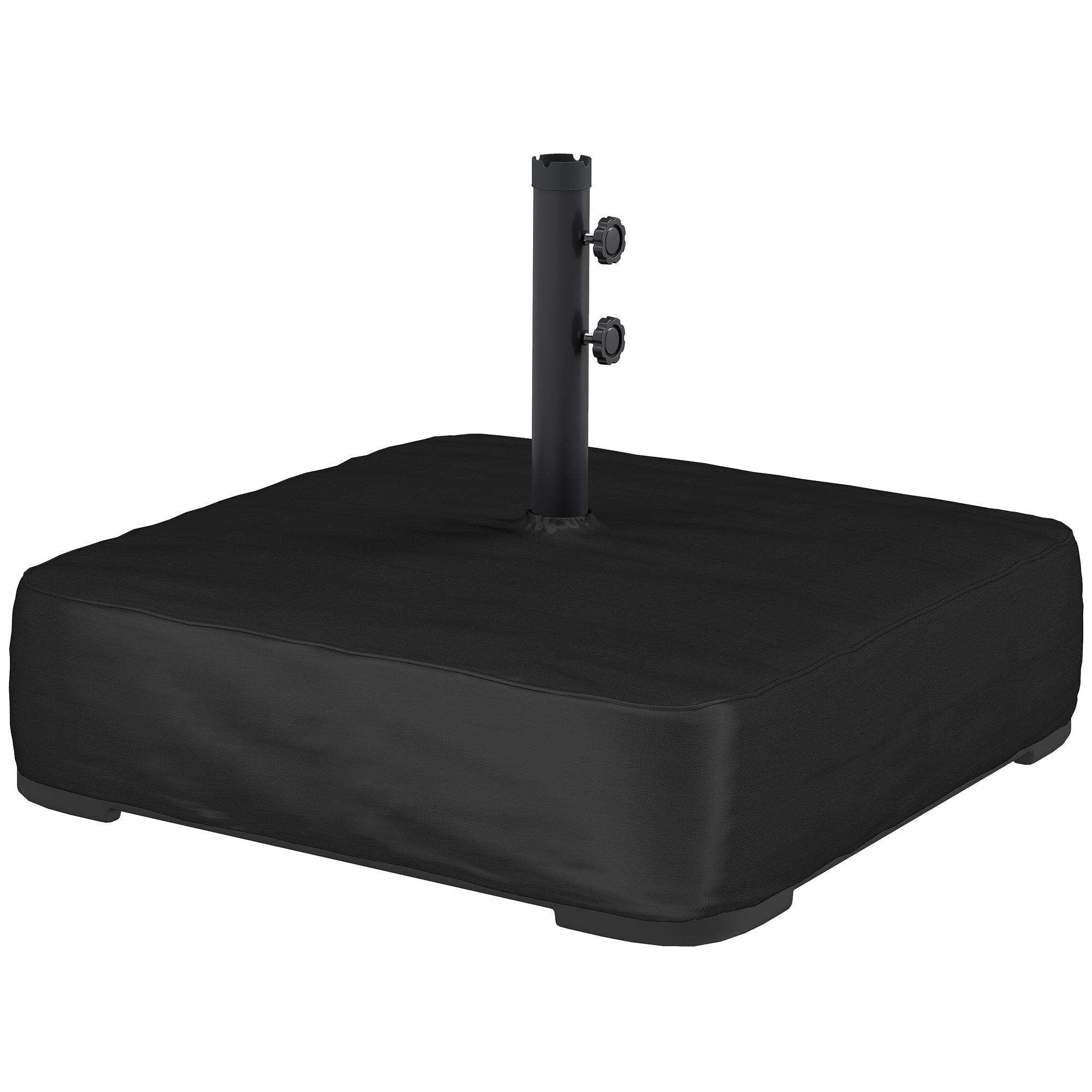 Umbrella Base with Cover, Portable, Fillable to 80 kg (176 lb), Heavy-Duty Stand for Cantilever & Outdoor Umbrellas, Fits 48 mm Poles, Black