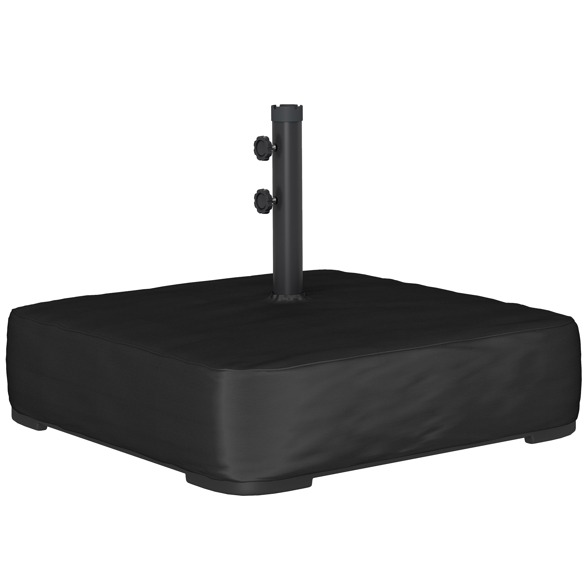 Umbrella Base with Cover, Portable, Fillable to 80 kg (176 lb), Heavy-Duty Stand for Cantilever & Outdoor Umbrellas, Fits 48 mm Poles, Black