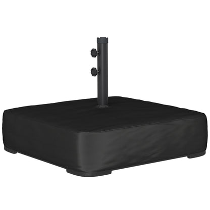 Umbrella Base with Cover, Portable, Fillable to 80 kg (176 lb), Heavy-Duty Stand for Cantilever & Outdoor Umbrellas, Fits 48 mm Poles, Black