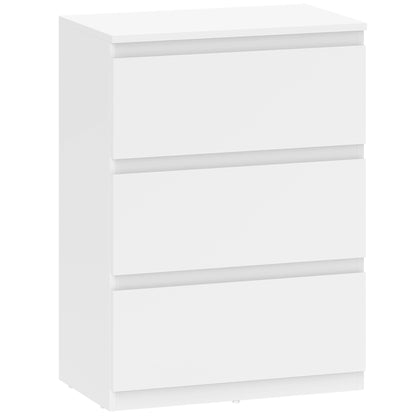 3-Drawer Chest - Modern White Sideboard for Living Room, Bedroom & Hallway, 21.7 x 13.4 x 29.5 in