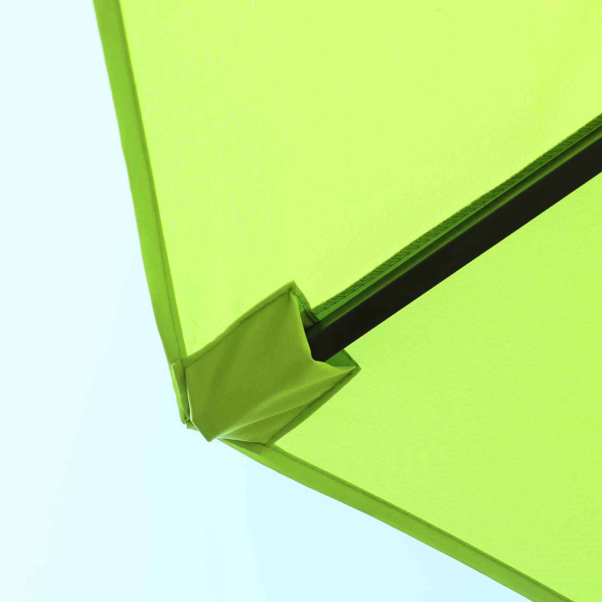 Double Sun Umbrella 455 x 265 cm, UV Protection Sunshade with Hand Crank, Patio Beach Windproof Crank Umbrella Sun Protection for Beach Balcony Garden, Green