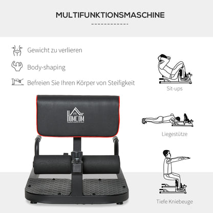 Sissy Squat Leg Trainer Abdominal Glute Trainer 3 in 1 Trainer Adjustable up to 264 lbs Steel Black 19.7 x 38.2 x (17.5-22.2) inches