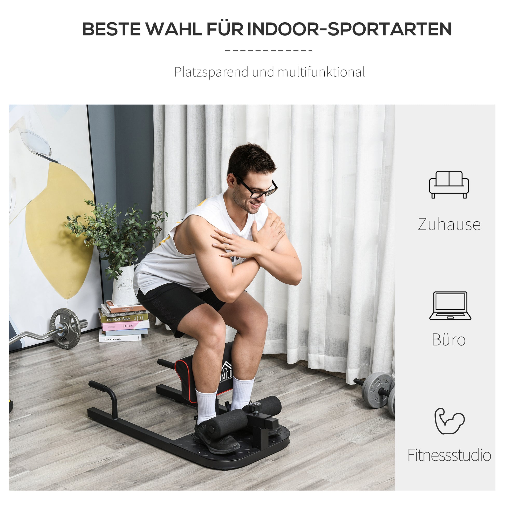 Sissy Squat Leg Trainer Abdominal Glute Trainer 3 in 1 Trainer Adjustable up to 264 lbs Steel Black 19.7 x 38.2 x (17.5-22.2) inches