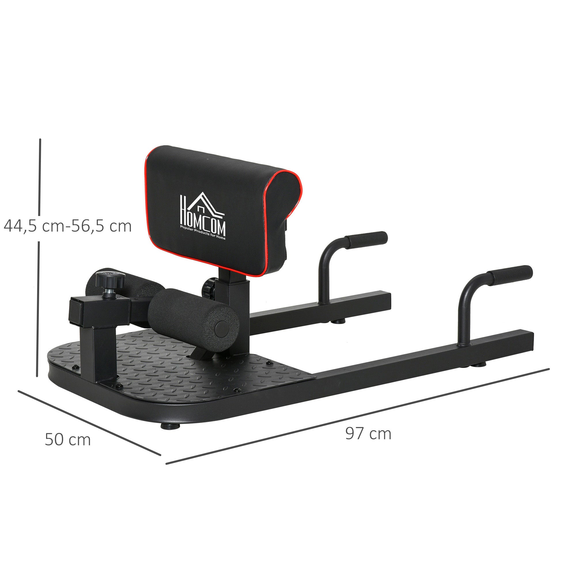 Sissy Squat Leg Trainer Abdominal Glute Trainer 3 in 1 Trainer Adjustable up to 264 lbs Steel Black 19.7 x 38.2 x (17.5-22.2) inches