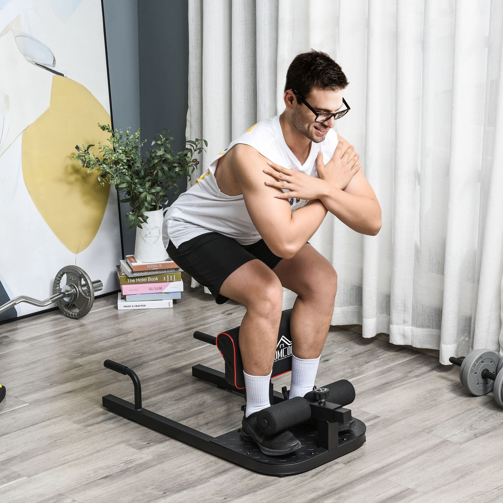 Sissy Squat Leg Trainer Abdominal Glute Trainer 3 in 1 Trainer Adjustable up to 264 lbs Steel Black 19.7 x 38.2 x (17.5-22.2) inches