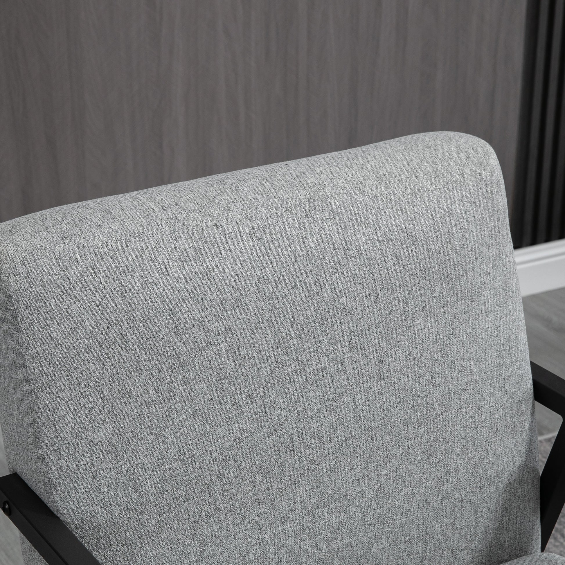 Upholstered Armchair, Accent Chair, Recliner with Linen Look, Dining Chair for Living Room, Bedroom, Gray, 64.5 x 70 x 83.5 cm