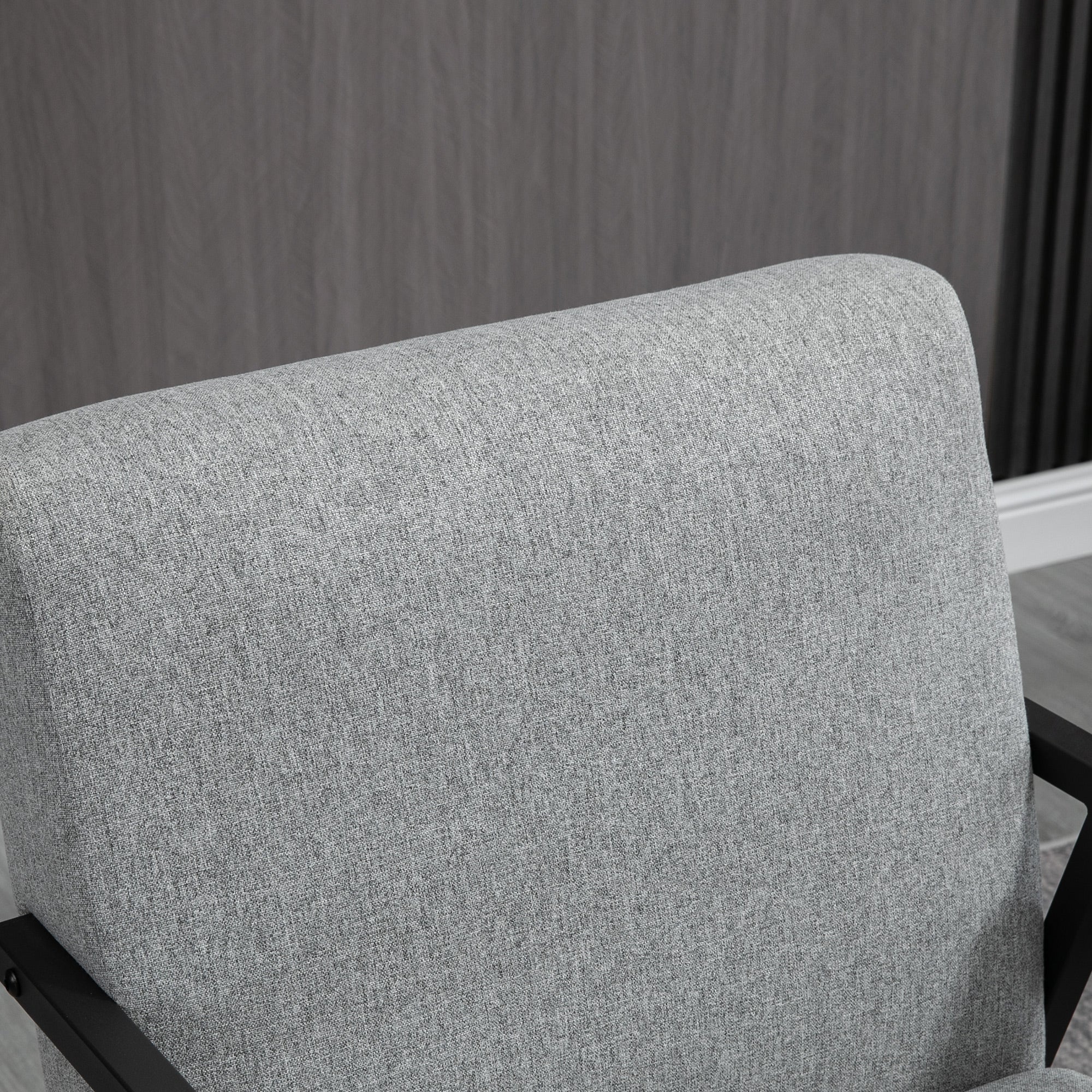 Upholstered Armchair, Accent Chair, Recliner with Linen Look, Dining Chair for Living Room, Bedroom, Gray, 64.5 x 70 x 83.5 cm