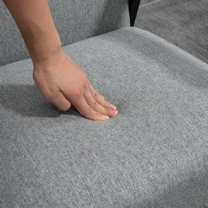 Upholstered Armchair, Accent Chair, Recliner with Linen Look, Dining Chair for Living Room, Bedroom, Gray, 64.5 x 70 x 83.5 cm