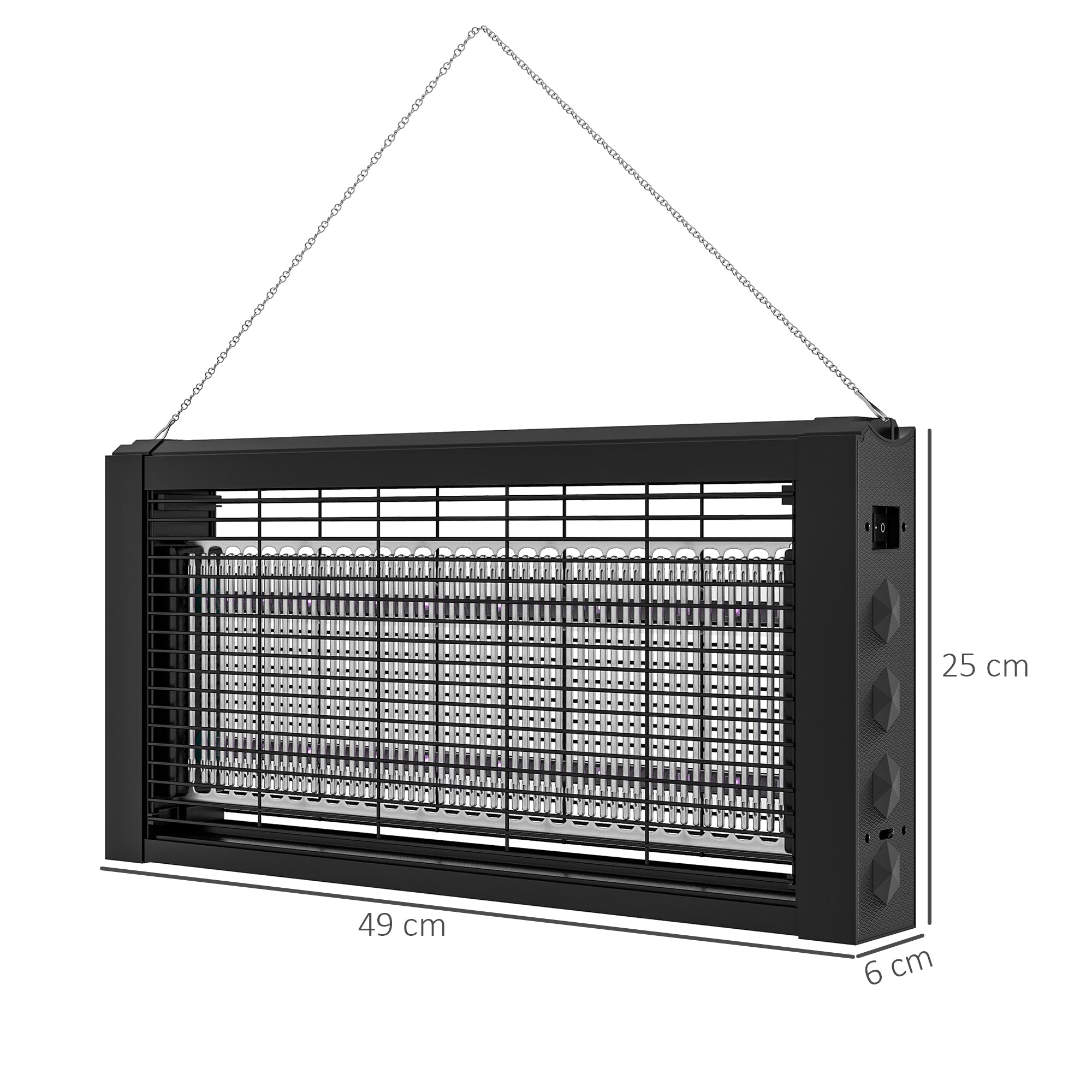 Mosquito Lamp with LED Lights Electric Mosquito Killer 60 m² Coverage for Indoor Wall-Mounted or Freestanding Device 49x6x25 cm Black
