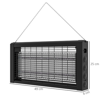 Mosquito Lamp with LED Lights Electric Mosquito Killer 60 m² Coverage for Indoor Wall-Mounted or Freestanding Device 49x6x25 cm Black