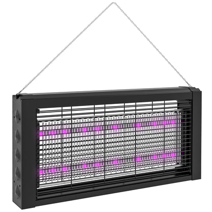 Mosquito Lamp with LED Lights Electric Mosquito Killer 60 m² Coverage for Indoor Wall-Mounted or Freestanding Device 49x6x25 cm Black