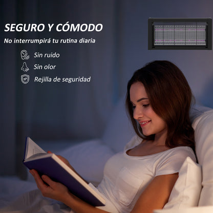 Mosquito Lamp with LED Lights Electric Mosquito Killer 60 m² Coverage for Indoor Wall-Mounted or Freestanding Device 49x6x25 cm Black