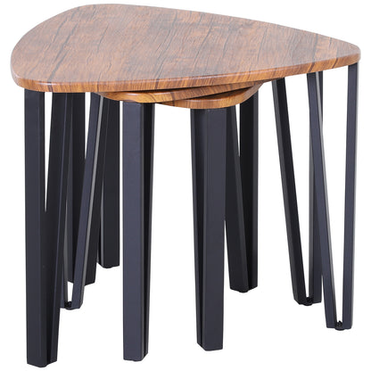 3 Coffee Tables Minimalist Steel Legs with Plastic Cover Nesting Table for Living Room Sofa 56x54.2x45.4cm