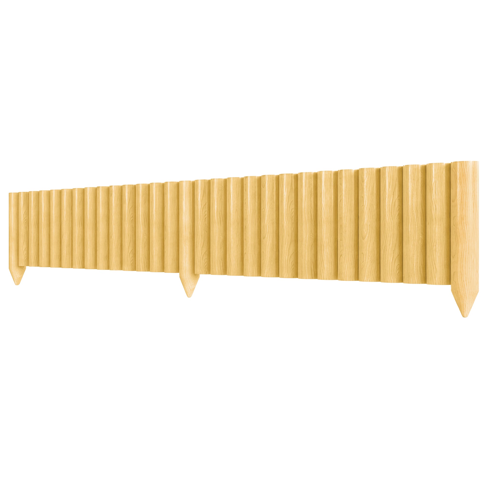 Spruce Wooden Garden Border Fence, 176 x 38 cm (69.3 x 15.0 in) — Decorative, Durable & Easy to Install for Vegetable Patch, Patio, Lawn