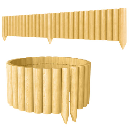 Spruce Wooden Garden Border Fence, 176 x 38 cm (69.3 x 15.0 in) — Decorative, Durable & Easy to Install for Vegetable Patch, Patio, Lawn