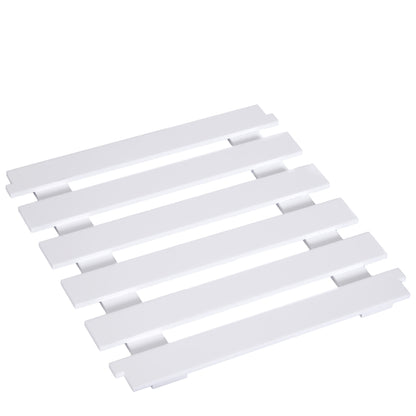 Multipurpose Kitchen Trolley with 2 Drawers, 6 Bottle Holders, 2 Side Shelves, and 2 Baskets, Pine Wood Cart, 74x37x76 cm, White