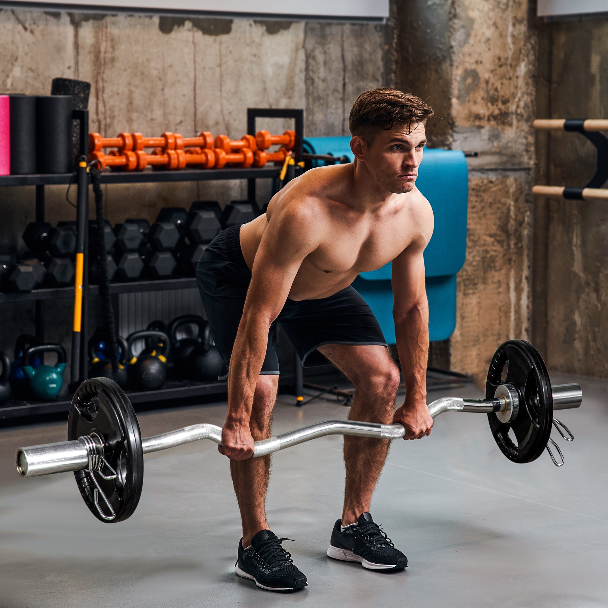 SPORTNOW Weight Plates 2-Pack, Tri-Grip 2 x 10 KG Rubber Olympic Plates, floor-friendly Weight Plates with 5 cm borehole, three grips, for weightlifting, strength training