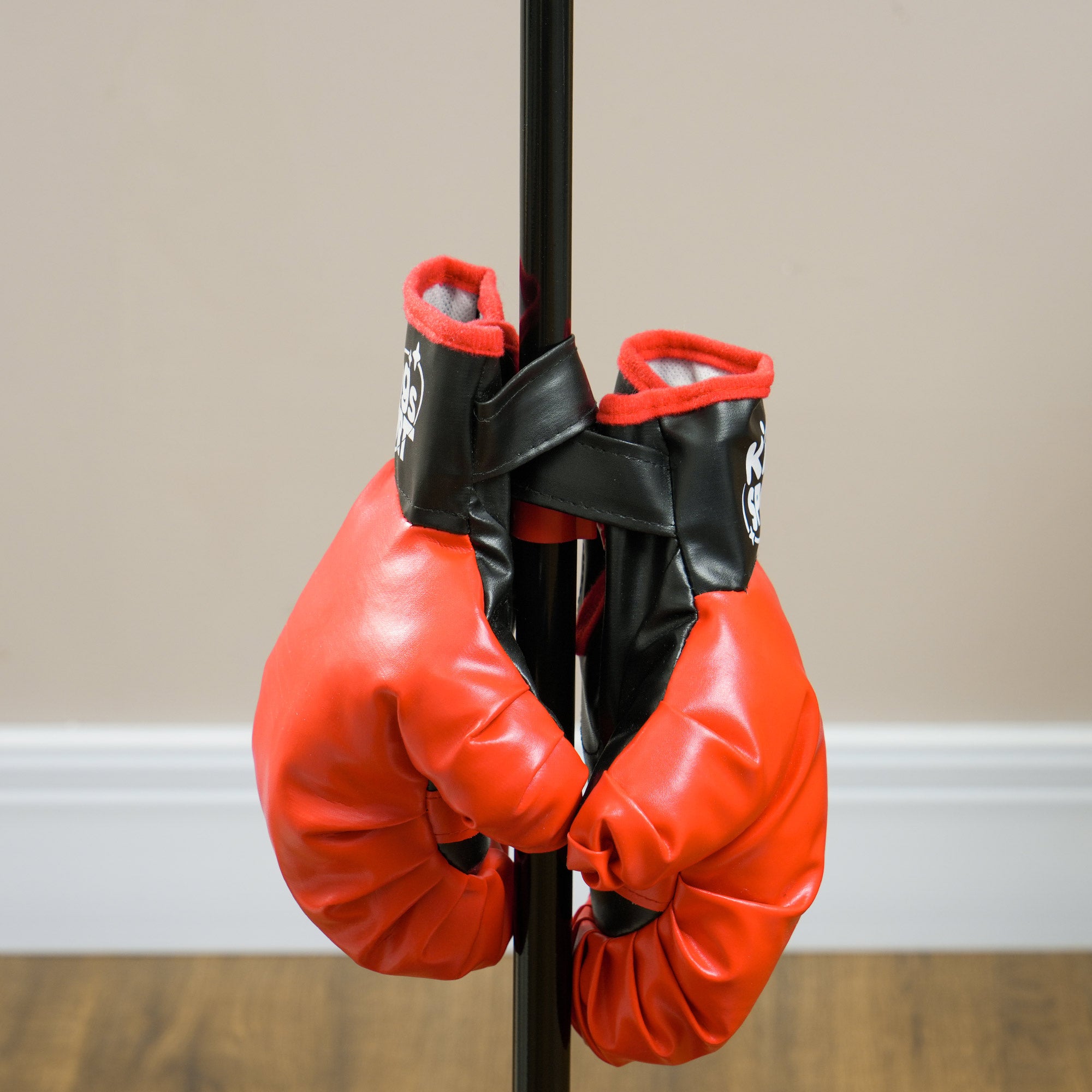 Punching Ball for Kids, Punching Bag 88-124 cm height-adjustable Boxing Stand with Boxing Gloves, Boxing Set with water/sand fillable stands for 5-10 years old kids, Steel, Black