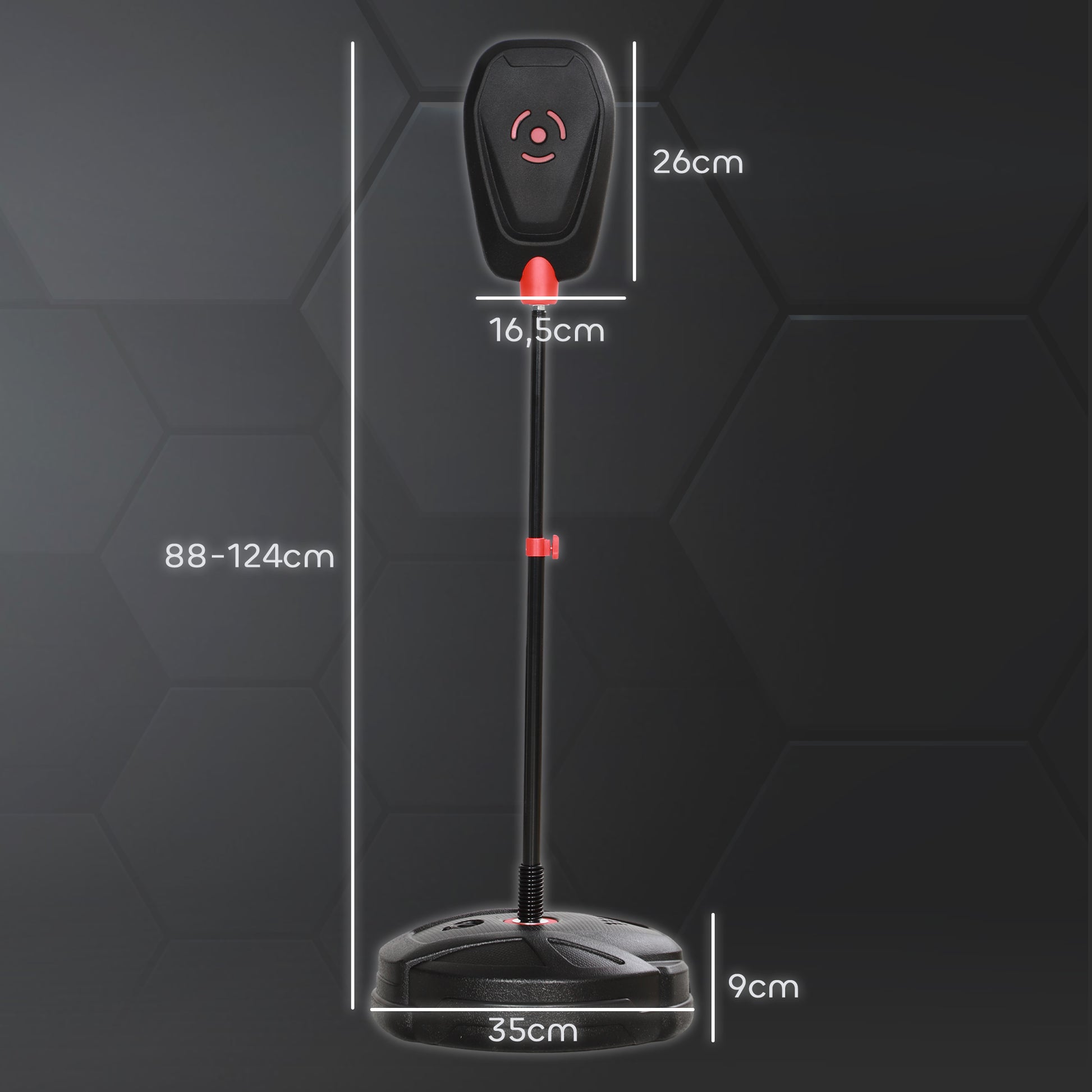 Punching Ball for Kids, Punching Bag 88-124 cm height-adjustable Boxing Stand with Boxing Gloves, Boxing Set with water/sand fillable stands for 5-10 years old kids, Steel, Black