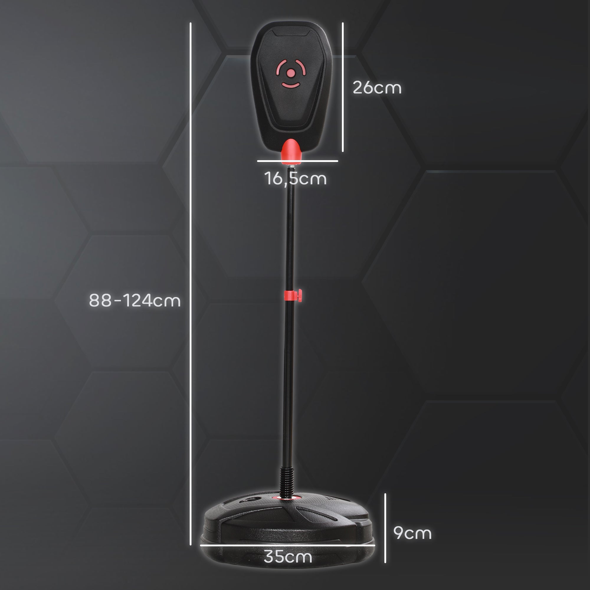 Punching Ball for Kids, Punching Bag 88-124 cm height-adjustable Boxing Stand with Boxing Gloves, Boxing Set with water/sand fillable stands for 5-10 years old kids, Steel, Black
