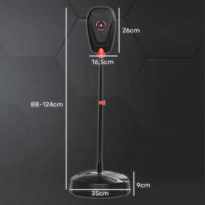 Punching Ball for Kids, Punching Bag 88-124 cm height-adjustable Boxing Stand with Boxing Gloves, Boxing Set with water/sand fillable stands for 5-10 years old kids, Steel, Black