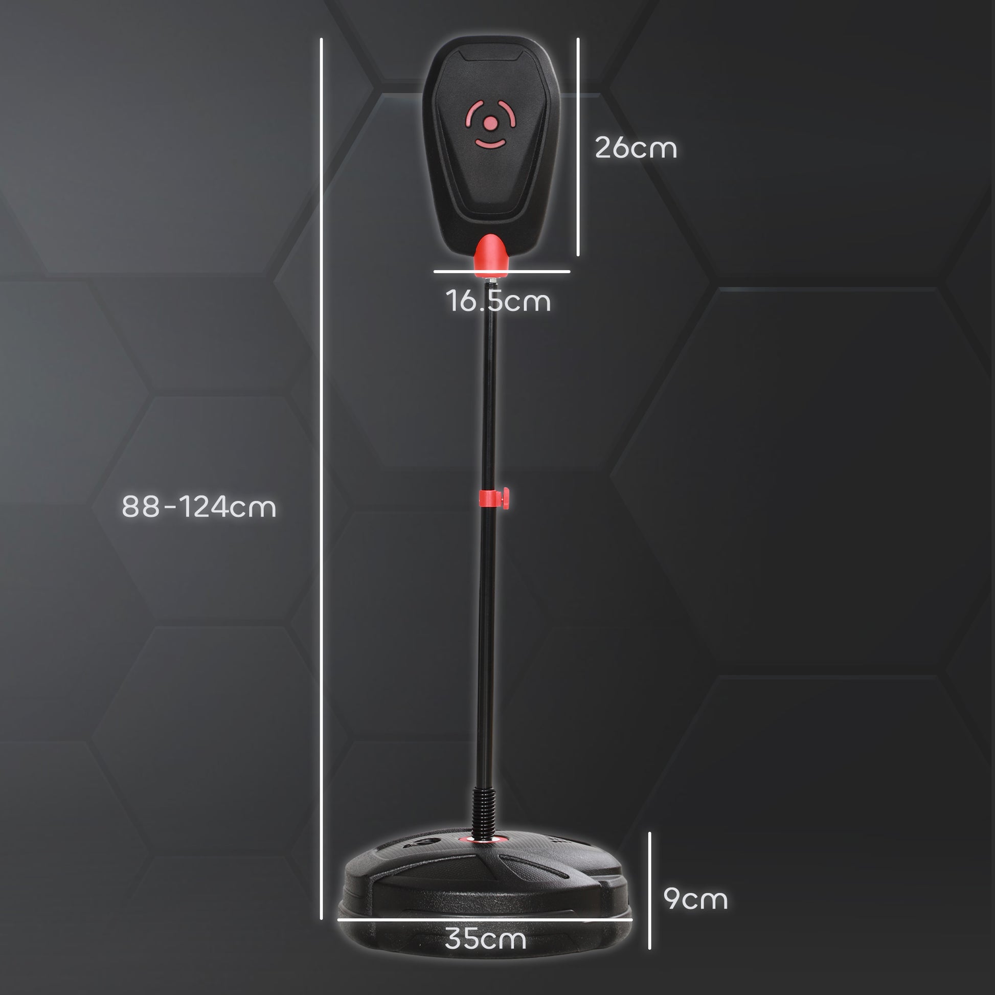 Punching Ball for Kids, Punching Bag 88-124 cm height-adjustable Boxing Stand with Boxing Gloves, Boxing Set with water/sand fillable stands for 5-10 years old kids, Steel, Black